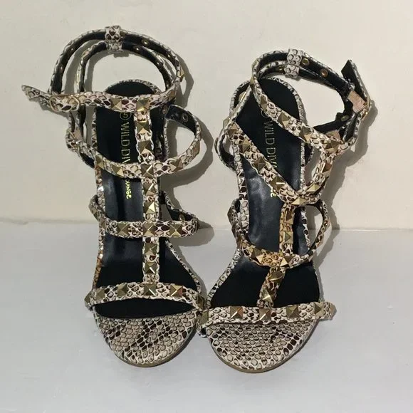 Wild Diva Lounge Snake Cage Stiletto shoes 6 NWT - Picture 4 of 14
